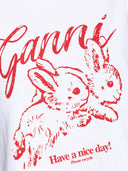 Ganni Bunnies Organic Cotton T Shirt
