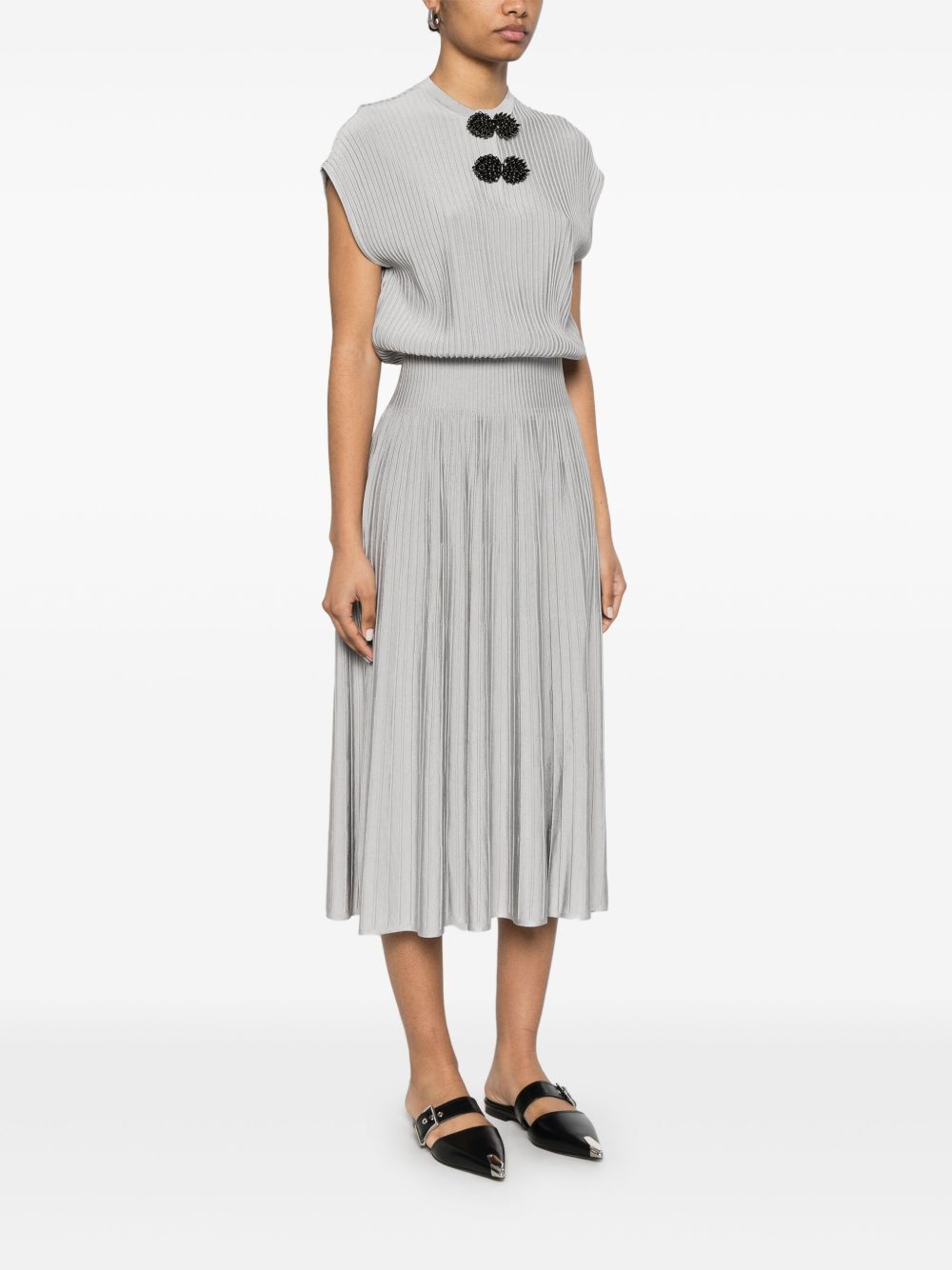 emporio armani midi dress Emporio Armani tie-front Midi Dress | Neutrals