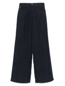 Pantaloni di lino a gamba a larga gamba Emporio Armani