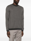 Emporio Armani Allover Logo Wool Blend Sweater