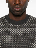 Emporio Armani Allover Logo Wool Blend Sweater