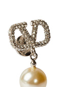 Valentino Garavani Crystals And Pearl Vlogo Earrings