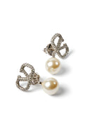 Valentino Garavani Crystals And Pearl Vlogo Earrings