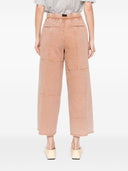 White Sand Cotton Wide Leg Trousers