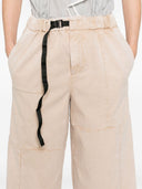 White Sand Cotton Wide Leg Trousers