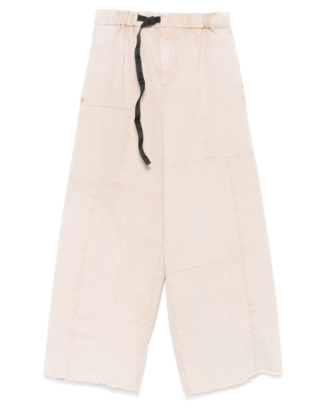 Weiße Sandwatte Weitbeinhose