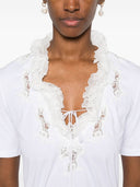 Ermanno Scervino Lace Detail Cotton T Shirt