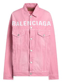 Giacca in denim logo Balenciaga