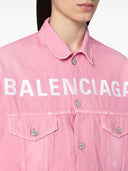 Giacca in denim logo Balenciaga