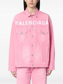 Giacca in denim logo Balenciaga