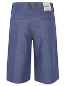 S Max Mara Leinen und Baumwollmischungen Bermuda -Shorts