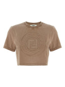 Maglietta in cotone logo Fendi