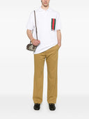Gucci Web Detail Cotton Polo Shirt