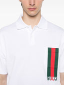 Gucci Web Detail Cotton Polo Shirt