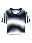メゾンキツネ 'ストライプコットンTシャツ