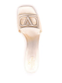 Valentino Garavani V Logo Cut Out Leather Mules