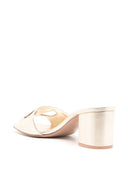 Valentino Garavani V Logo Cut Out Leather Mules