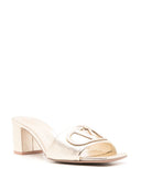 Valentino Garavani V Logo Cut Out Leather Mules