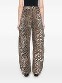 Ganni Leopard Print Organic Cotton Trousers