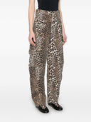 Ganni Leopard Print Organic Cotton Trousers