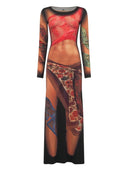 Marine Serre Draped Statue Long Dress