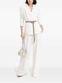 Brunello Cucinelli Linen Trousers With Shiny Details