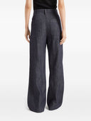 Brunello Cucinelli Wide Smart Cotton Denim Effect Trousers
