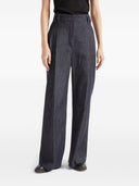 Brunello Cucinelli Wide Smart Cotton Denim Effect Trousers
