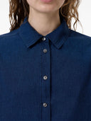 Camicia di miscela di lino chiusa