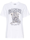 Ganni Leopard Organic Cotton T Shirt