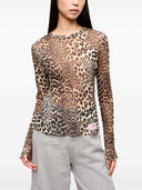 Camiseta de estampado de leopardo de Ganni
