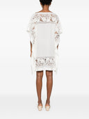 Ermanno Scervino Embroidered Silk Short Dress