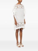 Ermanno Scervino Embroidered Silk Short Dress