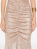 Norma Kamali Fishtail Shirred Long Dress