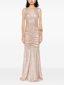 Norma Kamali Fishtail Shirred Long Dress