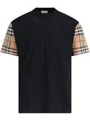 Burberry Check Motif Cotton T Shirt