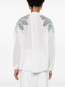 Shirt di miscela di cotone ricamato da forte forte