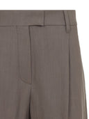 Brunello Cucinelli Linen Trousers With Shiny Details