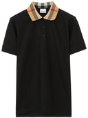 Burberry Check Collar Cotton Polo Shirt