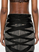 Balenciaga Lace Up Denim Skirt