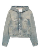 Giacca con cappuccio in denim in denim acne