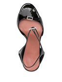 Amina Muaddi Adut Patent Leather Sandals