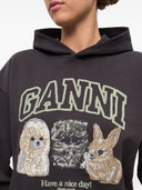 Ganni Animals Organic Cotton Hoodie