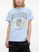 Ganni Animals Organic Cotton T Shirt