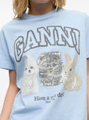 Ganni Animals Organic Cotton T Shirt