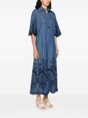 Zimmermann Coco Embroidered Denim Dress