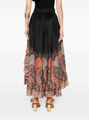 Zimmermann Rhiannon Printed Silk Skirt