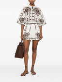 Zimmermann Ascension Embroidered Linen Shorts