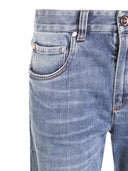 Jeans di cotone in denim Brunello Cucinelli
