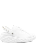 Jimmy Choo Diamond Maxi Pearl Leather Slippers